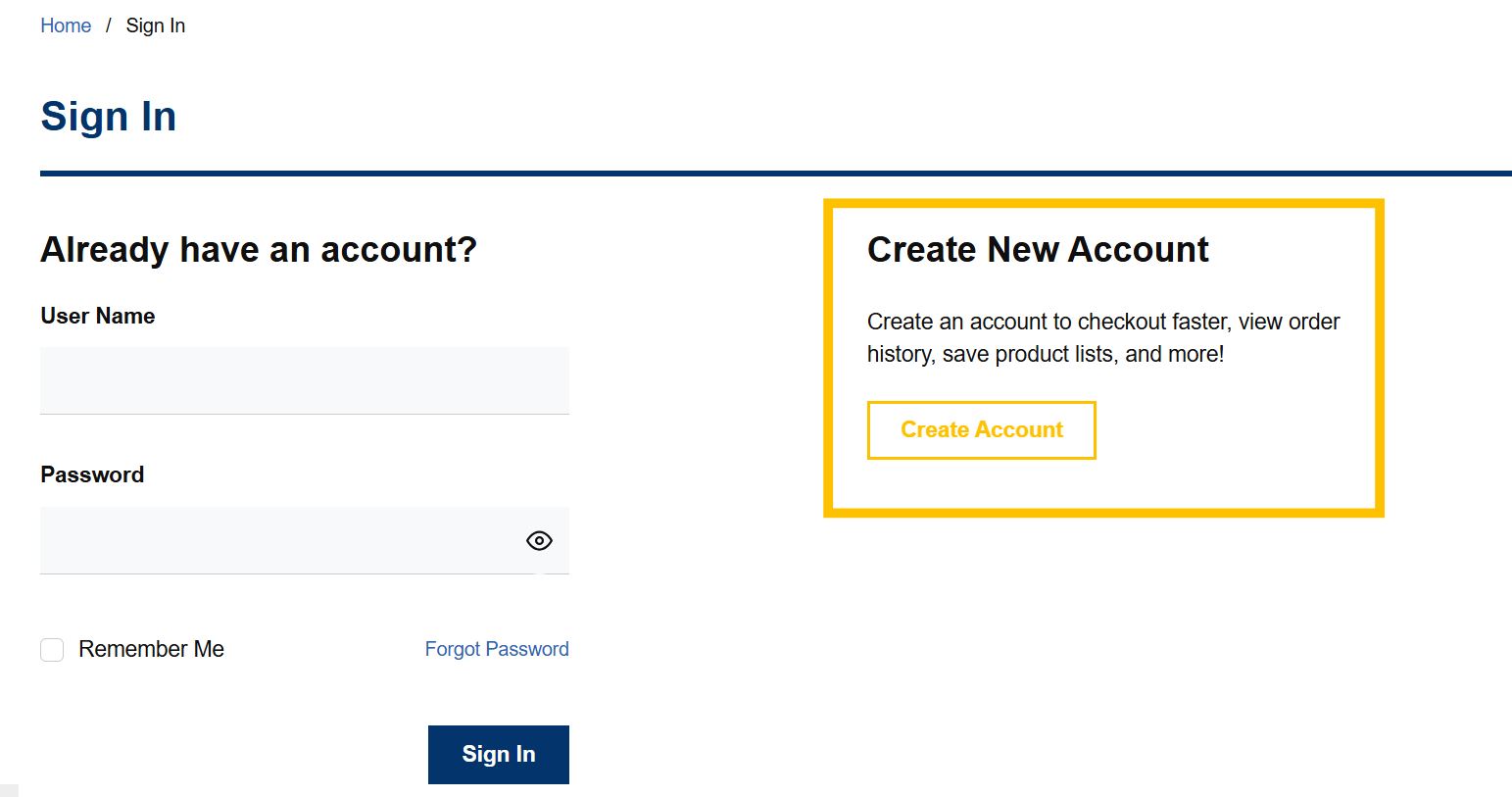 create account